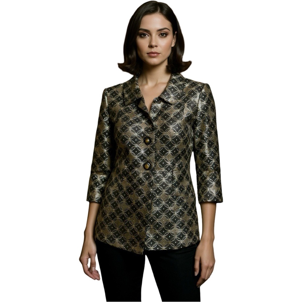 Petite Gold/Black Evening Jacket. NWT